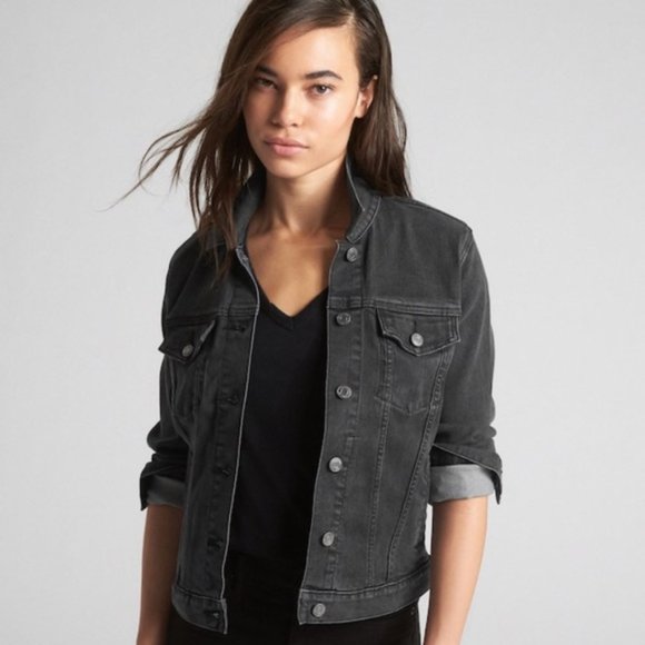 gap dark denim jacket